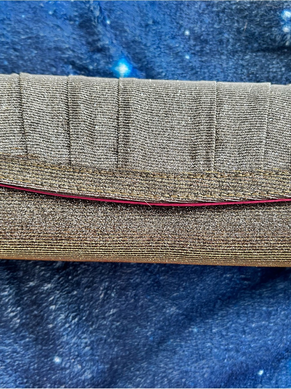 4/$100 Elegant Gold Evening Clutch with Pink Trim